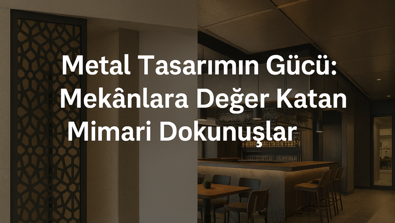 Asafoğlu Metal tarafından tasarlanmış modern iç mekanda metal bar ve dekoratif panel uygulaması.